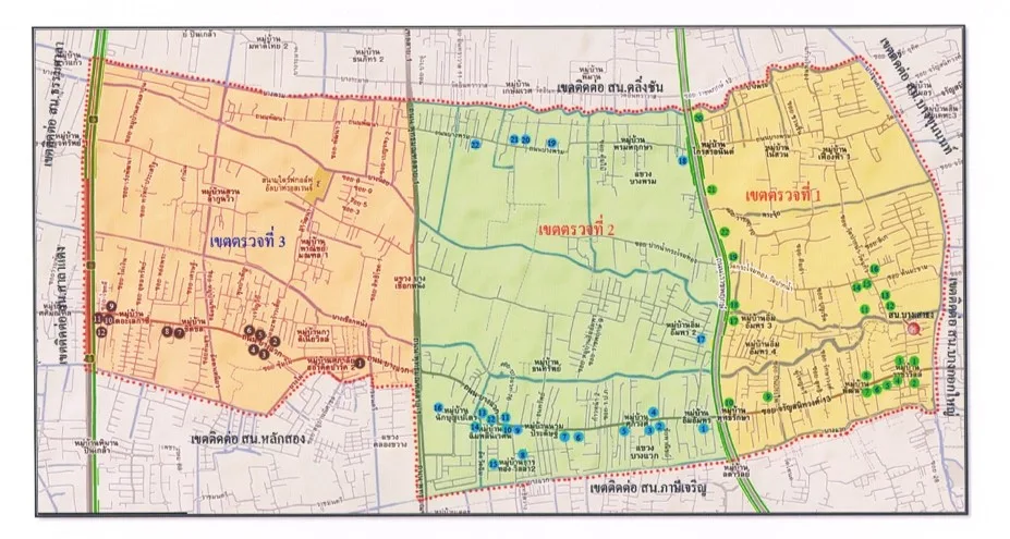 พื้นที่รับผิดชอบสถานีตำรวจนครบาลบางเสาธง